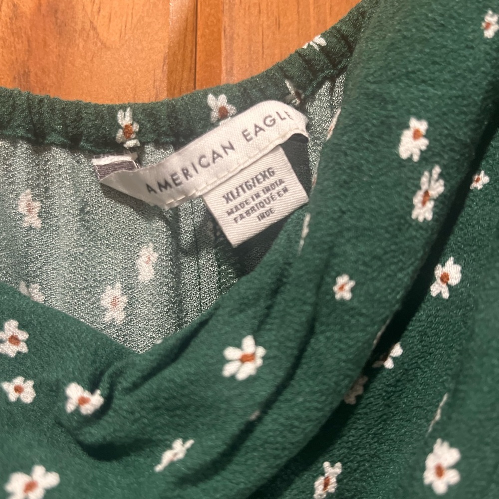 American Eagle Outfitters Green Floral Dress - Picture 2 of 6